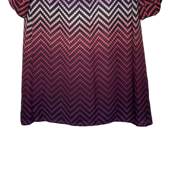 Luxology Dress Size 10 Multi Color Chevron‎ Striped Womens Lined Polyester - Picture 5 of 8
